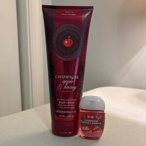 NEW-Bath & Body Works Red Champagne Apple & Honey Body Cream and Sanitizer